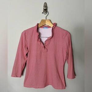 J. McLaughlin Red Patterned Women's Top